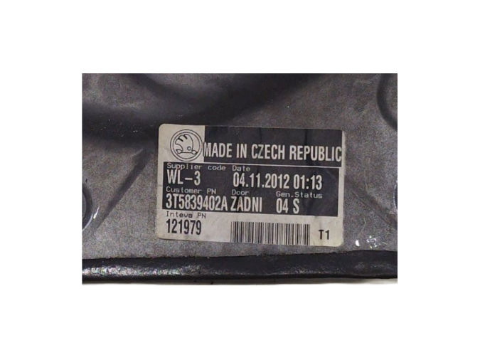 ELEVALUNAS TRASERO DERECHO SKODA SUPERB 2012