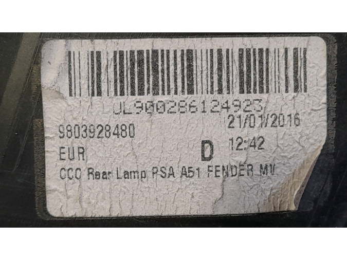PILOTO TRASERO DERECHO EXTERIOR CITROEN C3 2016