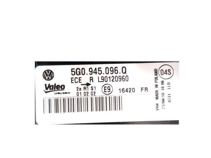 PILOTO TRASERO DERECHO EXTERIOR VOLKSWAGEN GOLF 2018