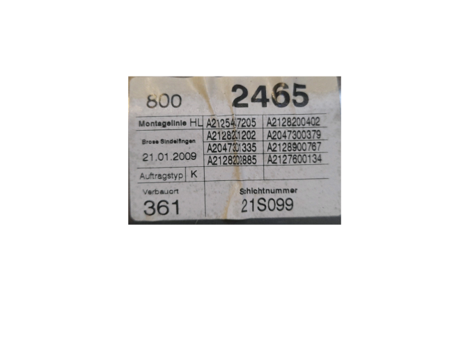 ELEVALUNAS TRASERO IZQUIERDO MERCEDES E 250 CDI / BLUETEC 2010