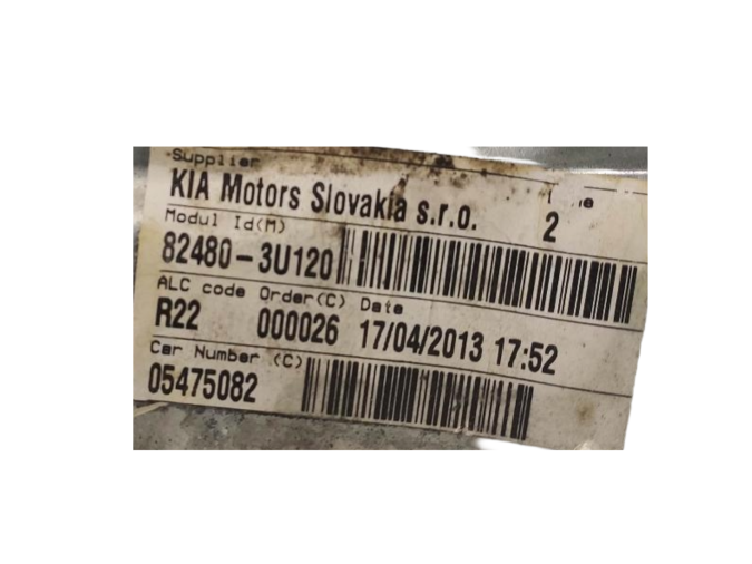 ELEVALUNAS DELANTERO DERECHO KIA SPORTAGE 2013