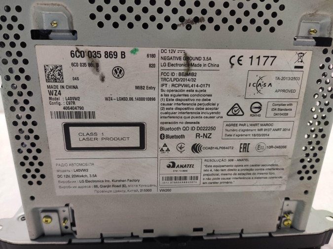 Radio CD VOLKSWAGEN POLO 2014