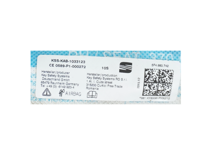 AIRBAG SUPERIOR LATERAL DERECHO SEAT LEON 2016