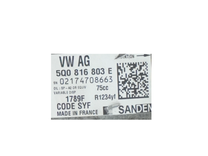 COMPRESOR DE AIRE ACONDICIONADO VOLKSWAGEN POLO 2016