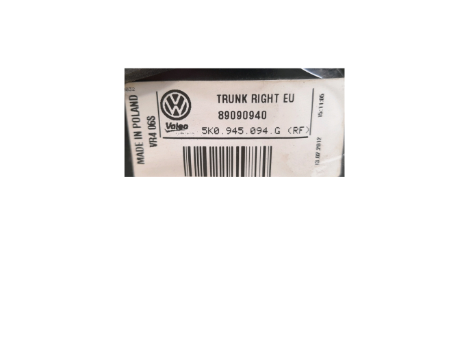 PILOTO TRASERO DERECHO INTERIOR VOLKSWAGEN GOLF 2012