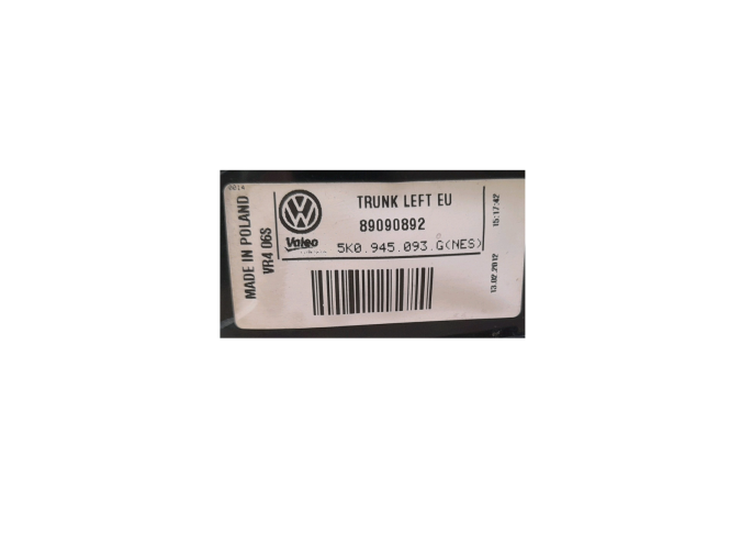 PILOTO TRASERO IZQUIERDO INTERIOR VOLKSWAGEN GOLF 2012
