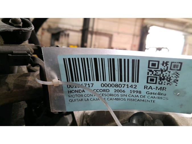MOTOR CON ACCESORIOS SIN CAJA DE CAMBIOS HONDA ACCORD