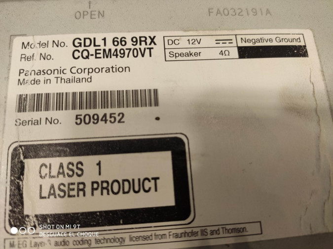 Radio CD MAZDA 6 2010