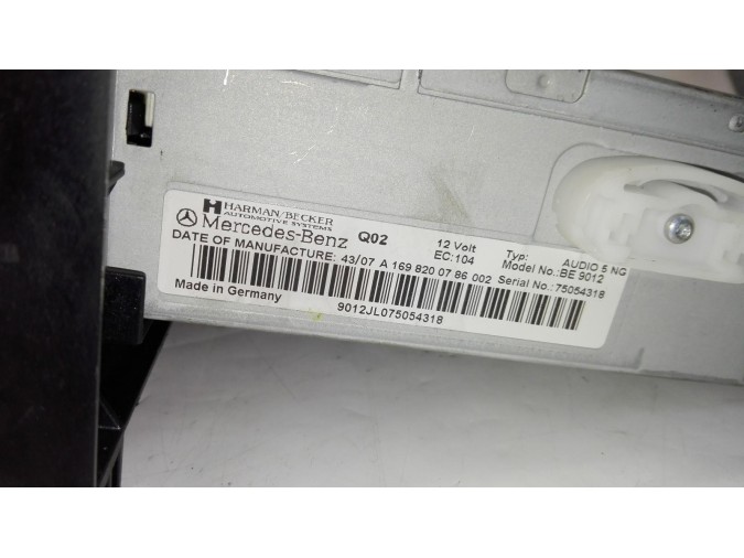 RADIO CD SO MERCEDES CLASE A 2008