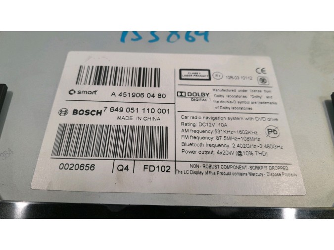 RADIO CD SMART FORTWO COUPE 2011