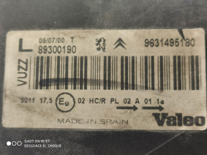 FARO DELANTERO IZQUIERDO CITROEN XSARA PICASSO 2007