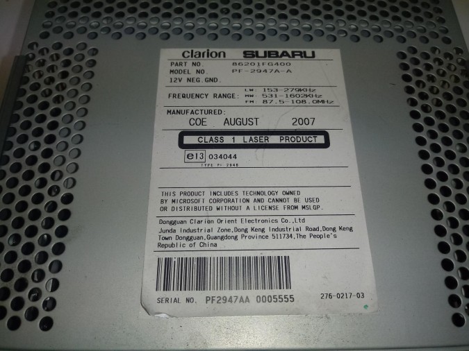 RADIO CD SO FORD FIESTA 2008