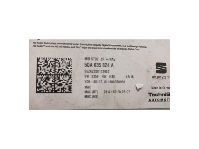 SISTEMA AUDIO SEAT LEON 2016
