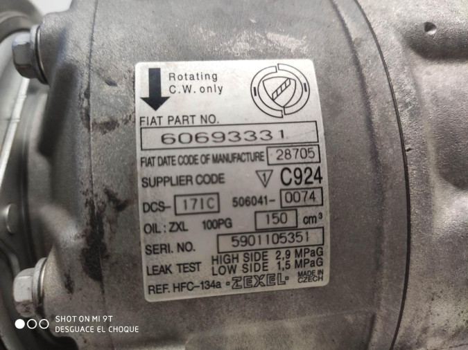 COMPRESOR AIRE ACONDICIONADO FIAT BRAVO 2008