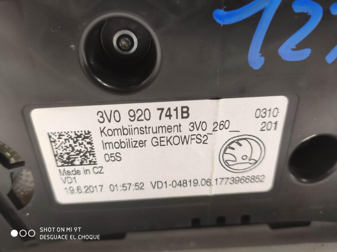 CUADRO INSTRUMENTOS SKODA SUPERB 2018