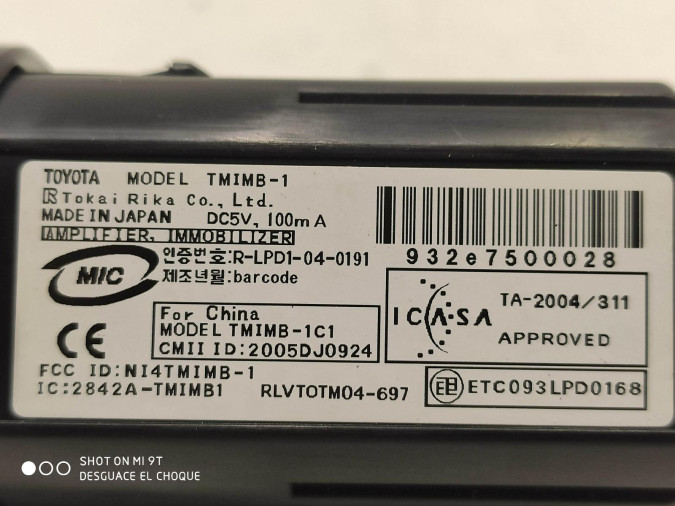 INTERRUPTOR ARRANQUE LEXUS IS SERIES 2007