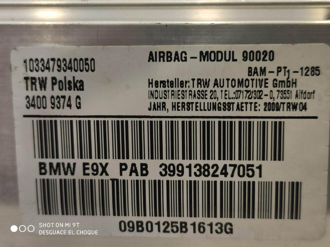 AIRBAG DELANTERO DERECHO RENAULT SCENIC 2010