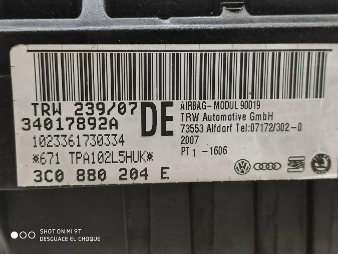AIRBAG DELANTERO DERECHO VOLKSWAGEN PASSAT 39521