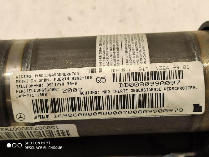 AIRBAG DELANTERO DERECHO MERCEDES CLASE B 2008