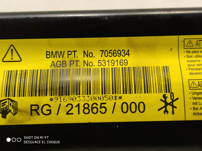 AIRBAG DELANTERO DERECHO MINI COOPER S 38005