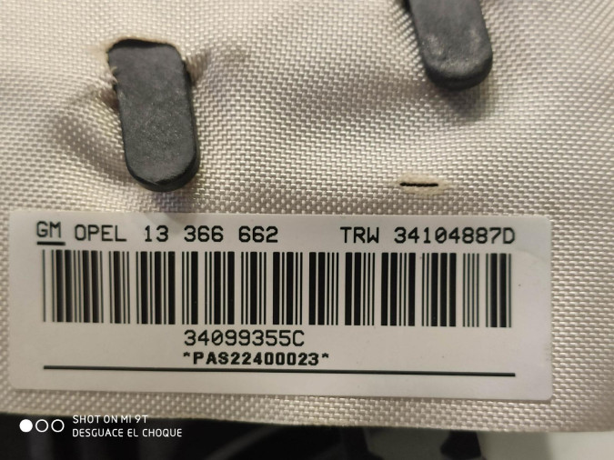 AIRBAG DELANTERO DERECHO OPEL CORSA 2013