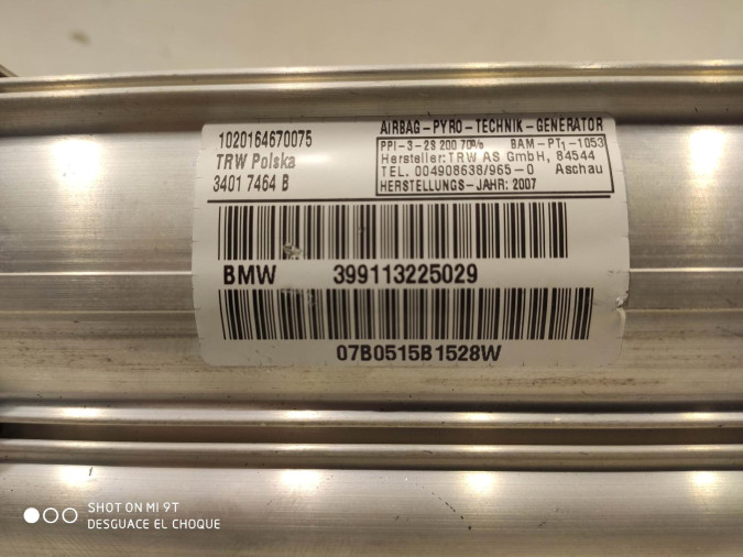 AIRBAG DELANTERO DERECHO BMW SERIE 3 2007