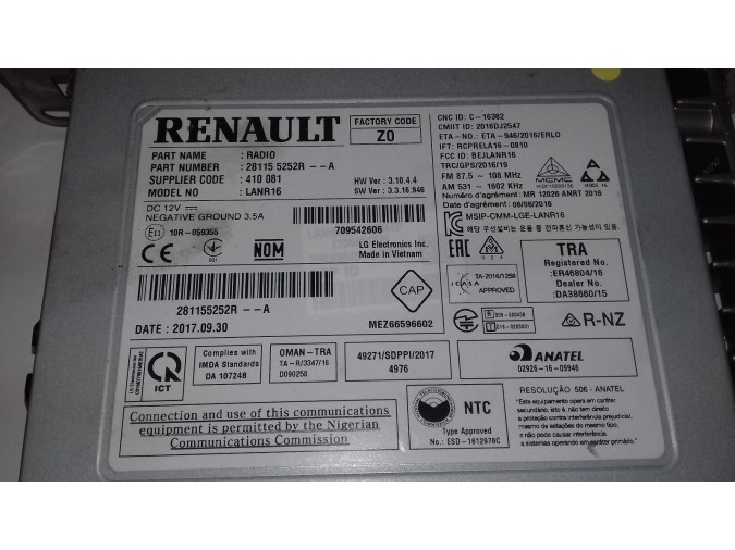 sistema navegacion gps RENAULT MEGANE 2017