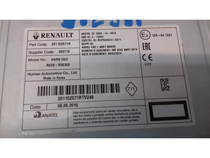 RADIO CD SO RENAULT CLIO 2015