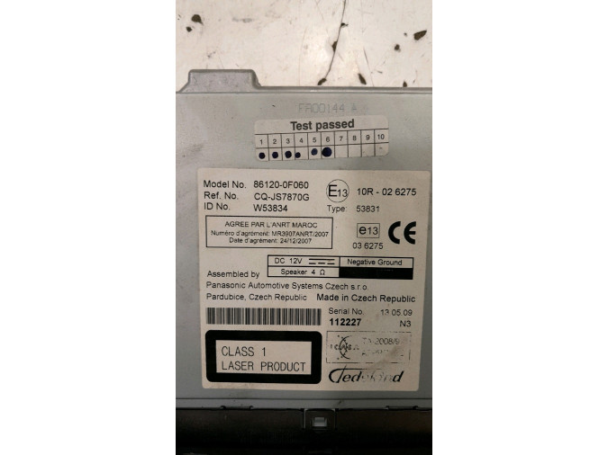 Autorradio TOYOTA VERSO 2009