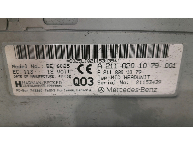 SISTEMA NAVEGACION MERCEDES CLASE E 2002