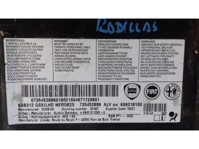 AIRBAG DELANTERO IZQUIERDO FIAT 500 2010