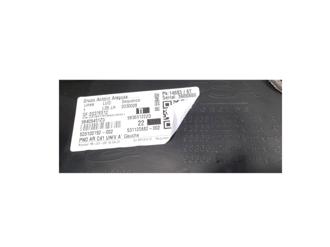 PANEL PUERTA TRASERO IZQUIERDO CITROEN C4 2022