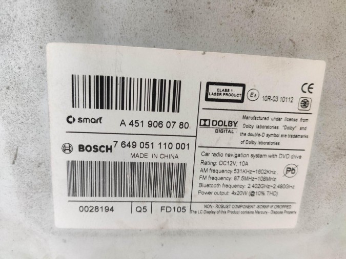 sistema navegacion gps SMART FORTWO / SMARTCAR 2011