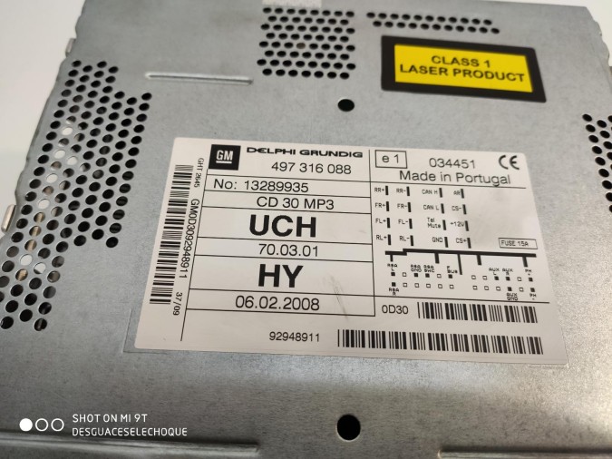 RADIO CD OPEL ASTRA 2009