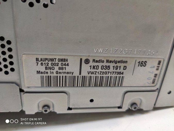 SISTEMA AUDIO RADIO CD VOLKSWAGEN TOURAN 2007