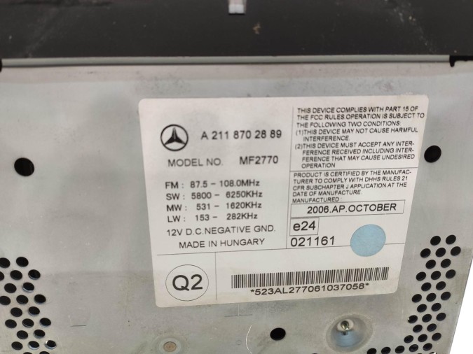 Autorradio MERCEDES CLASE E 2007