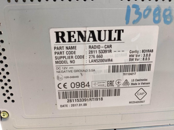sistema navegacion gps DACIA DOKKER 2017