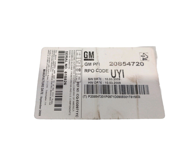SISTEMA DE AUDIO CHEVROLET CRUZE 2010