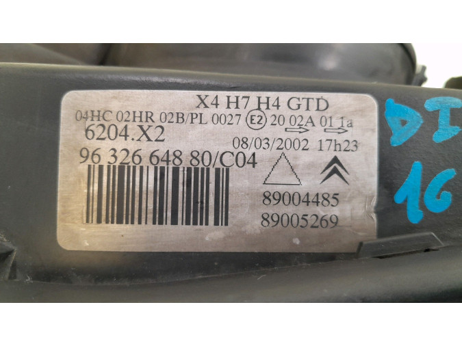 FARO DELANTERO IZQUIERDO CITROEN C5 2002