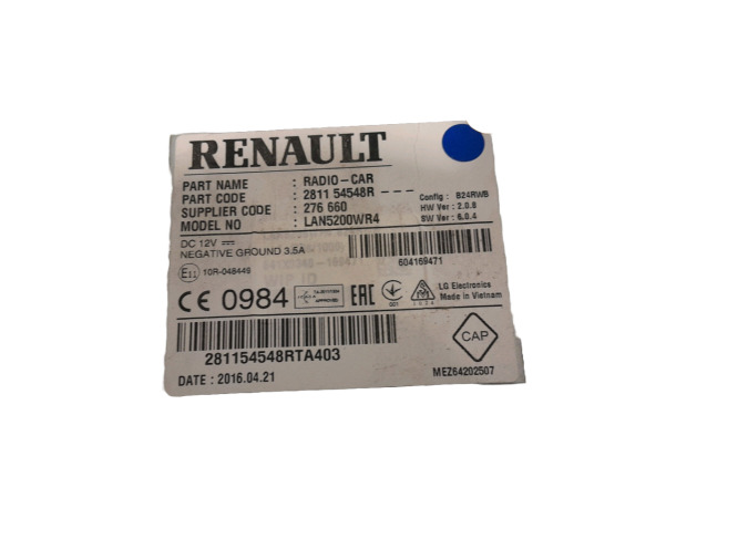 SISTEMA DE AUDIO RENAULT CAPTUR 2016