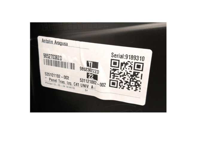 PANEL TRASERO IZQUIERDO CITROEN C4 NEGRO 2024