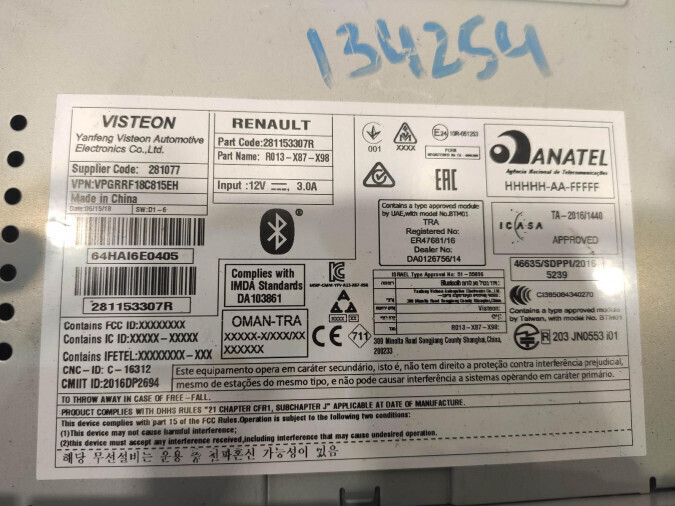 Radio CD RENAULT CLIO 2018
