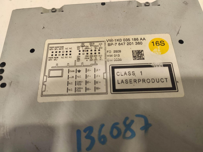 RADIO CD VOLKSWAGEN GOLF 2010